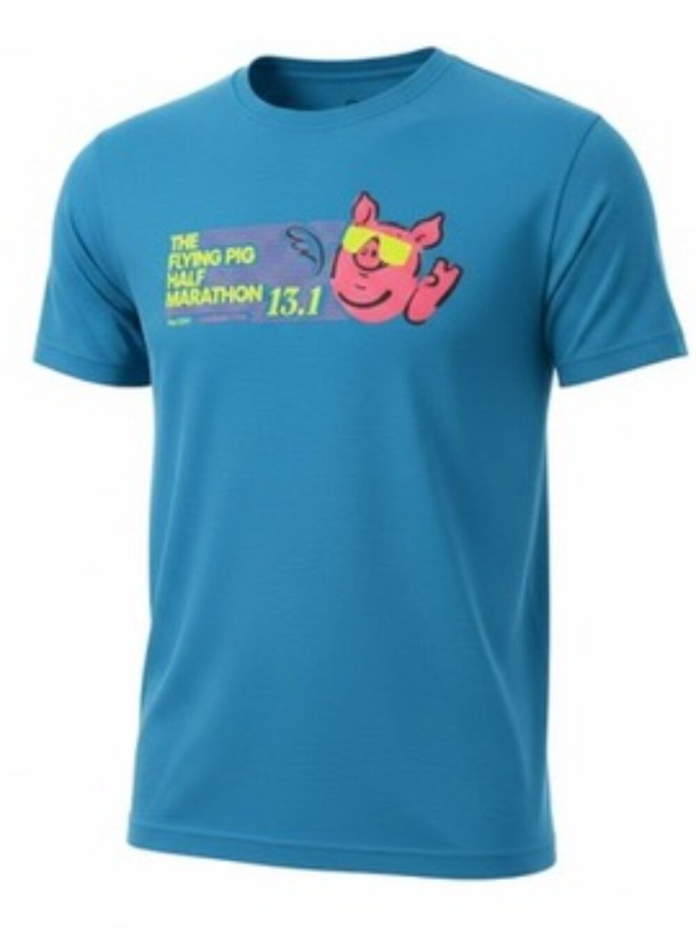 2024 Cincinnati Flyinig Pig Half Marathon T-Shirt Size Medium Asics Unisex Blue